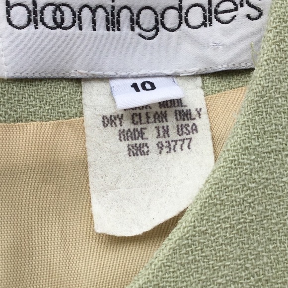 ⚠️ EUC Wool Crepe Vintage Green Bloomingdales Exclusive Wool  Dress sz 10 - Picture 2 of 16